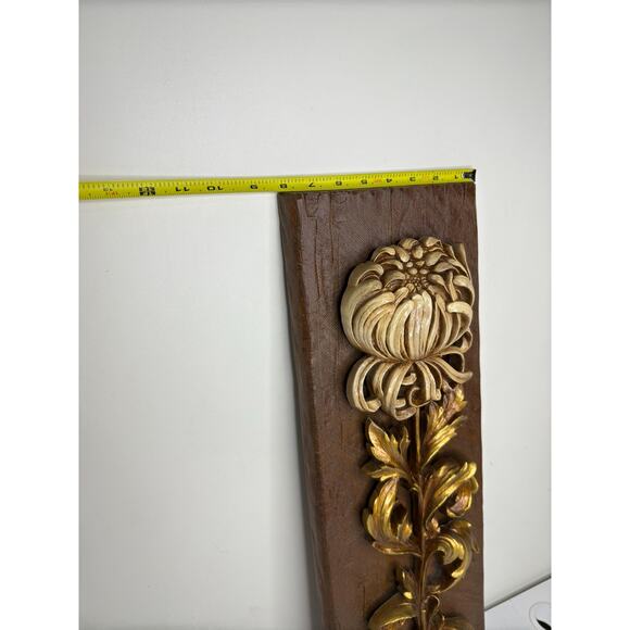 Large Midcentury Vintage Syroco wall flower Plaque | vintage wall flower - Picture 4 of 7